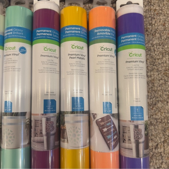 15 Cricut Premium Vinyl - Permanent Glossy and Permanent Glitter/Shimmer - NEW - Picture 4 of 5